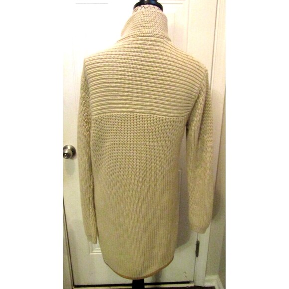 New York & Company Chunky Knit Cardigan Sweater High Neck Full Zip Jacket M - Picture 5 of 9